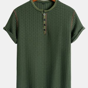 fa0a71974239f89e901117242abedc6af1f11c90af525816cec03029acfa55ef.jpg Muscle Fit Knitted Textured Henley Shirt