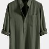 fa93e0c662cb1c9b06caab25c9f300614182bd51f2a2c83bbb44ff11f84e16be.jpg Long Sleeve Linen Look Henley Collar Shirt