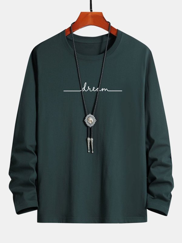 fac975e0dd03ec9c1d7688edb53531cbc7459904db24df98e2dcbc60a6a30b67.jpg Long Sleeve Dream Print Cotton T-Shirt