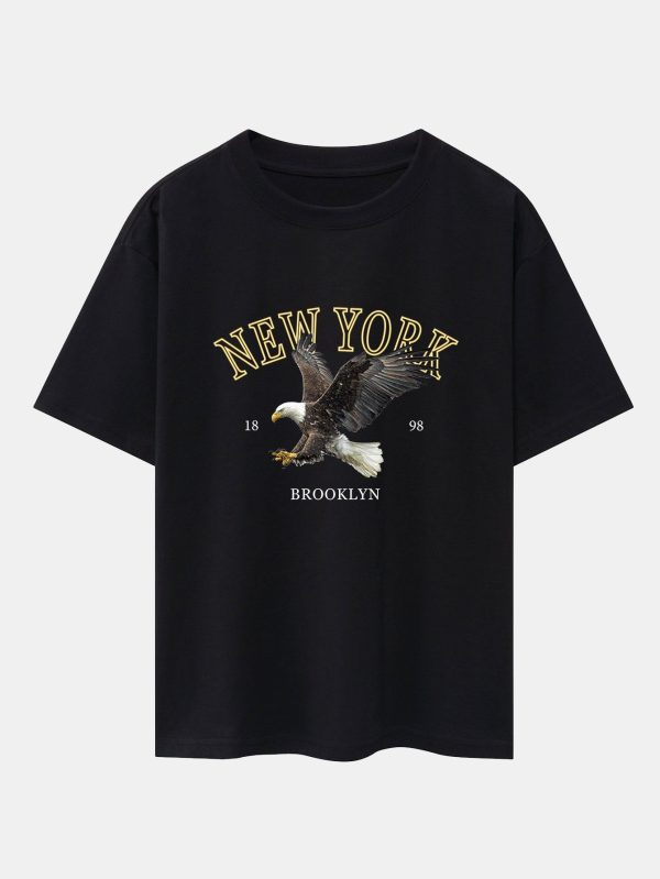 fb7072c8dbbc3d416264199b8e4838a5eeac182f86717f23450376f4ca80aed2.jpg New York Eagle Print Heavy Weight Oversize T-Shirt