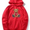 New York Bear Print Hoodie