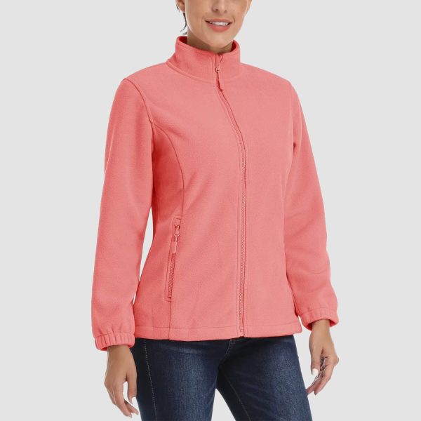 fd4adc8a46d7e3d65e785bed78d0b5f4bcfea5c42d68244ac8ebc3f07ab0bf9e.jpg Women's Fleece Jacket Soft Full Zip Warm Long Sleeve with 2 Zipper Pockets Winter Jackets