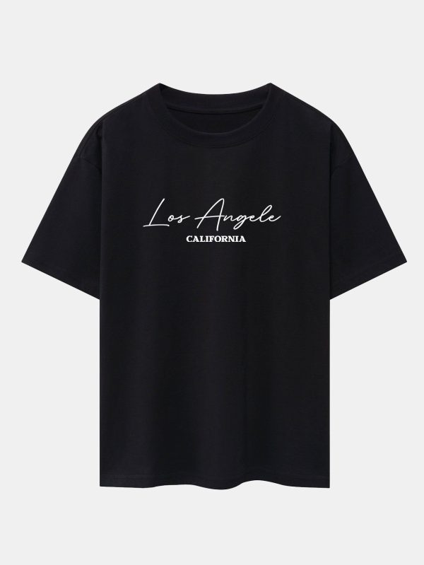 fe6bc7561d0aedb9c252ab65230a08c499412d7372b0c1d12a59cda95d520f7b.jpg Los Angeles Handwritten Print Heavy Weight Oversize T-Shirt