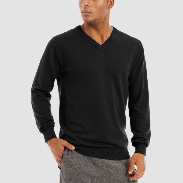 fef297107956cb9fed609a91f780713c5600aae296575406d5c6be8a10fd05a2.jpg Men's Pullover Sweaters V-Neck Long Sleeve Cotton Sweatshirt